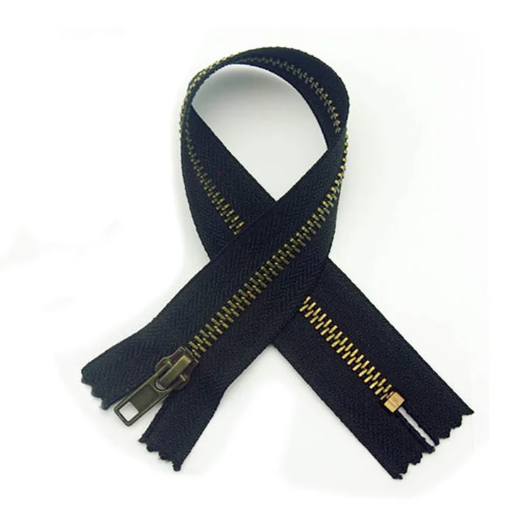 
3# Bronze 6 inches Metal Zipper Close End Auto Lock Slider for Jeans 