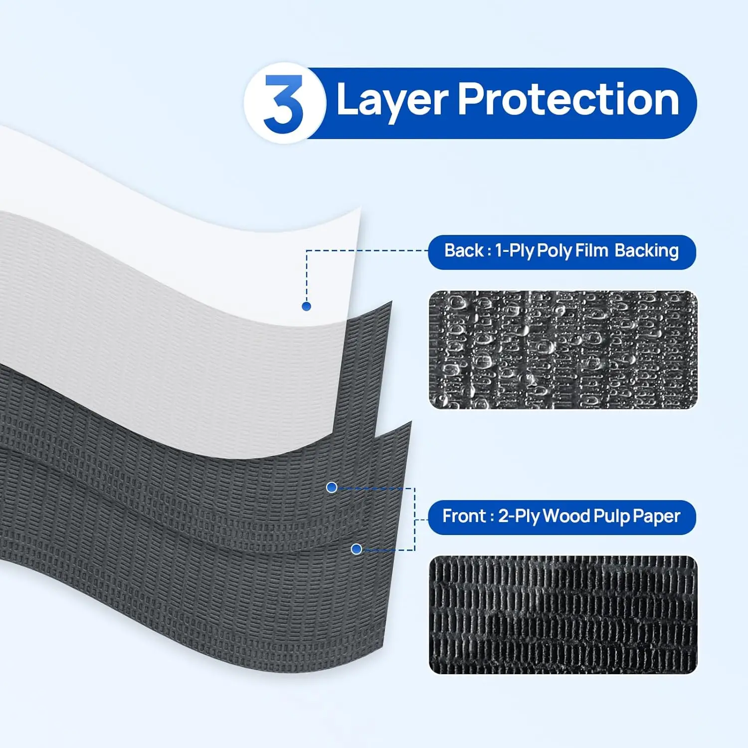 Pack of 125 Disposable 2-ply paper 1-ply film coloured dental bibs 33*45cm Multi-purpose tattoo bibs for oral hygiene