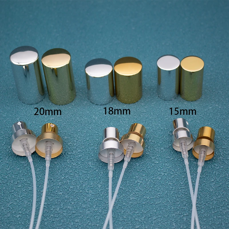 wholesale Customize 12 13 15 16 18 20 Various Color Aluminum Lock crimp Spray Pump with Flip Top Cap for liquid