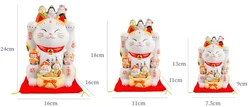 Japanese traditional Lucky Cat decoration Fukusuke ornaments
