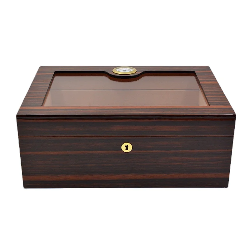 Diamond High Gloss Cigar Humidor Glass Top Volenx Cigar Accessories