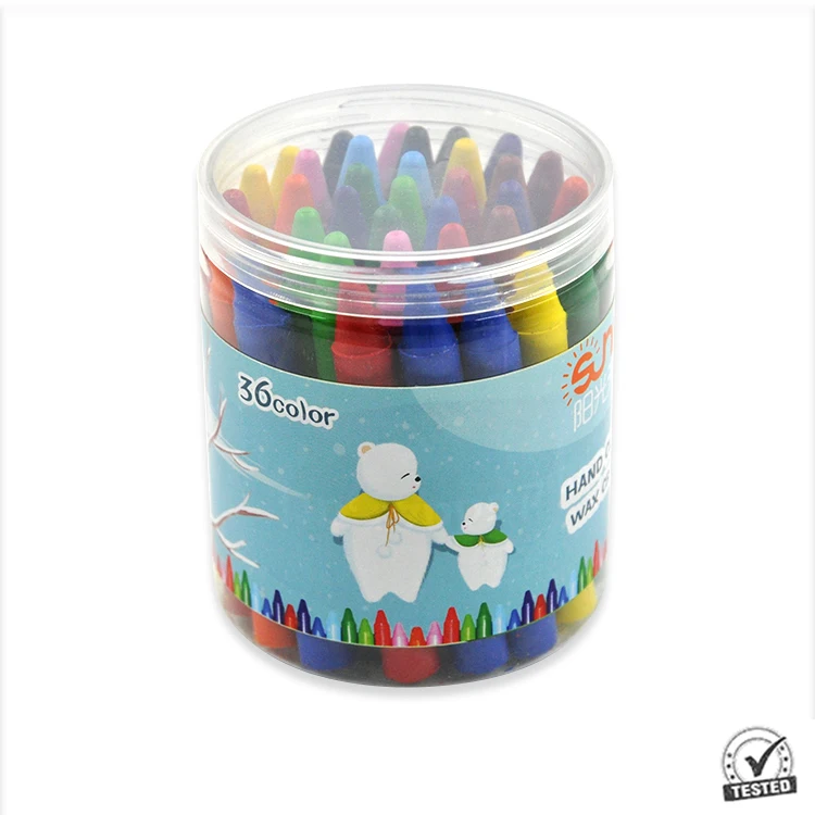 
Hot selling 8 colors wax crayon case set with plastic crayon box for kids 