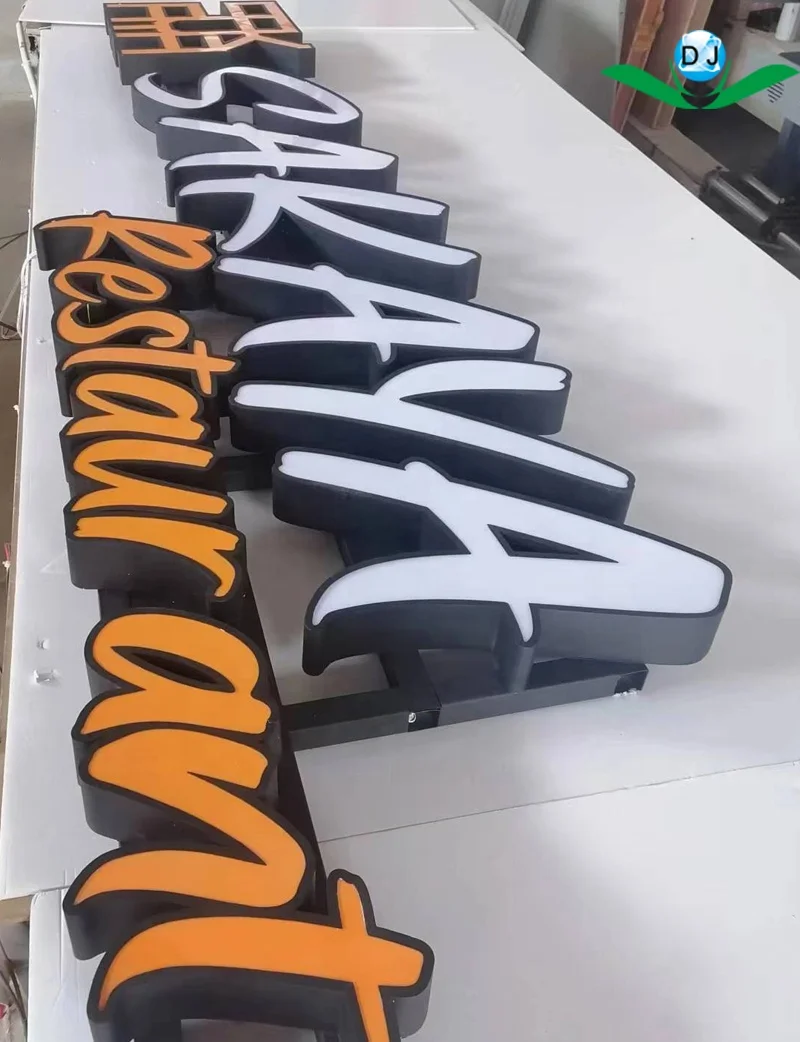 Outdoor Arabic Rooftop Doner Kebab Restaurant Acrylic Led Letter Sign Wall Mount Illuminated Led Sign Plus Sign Board