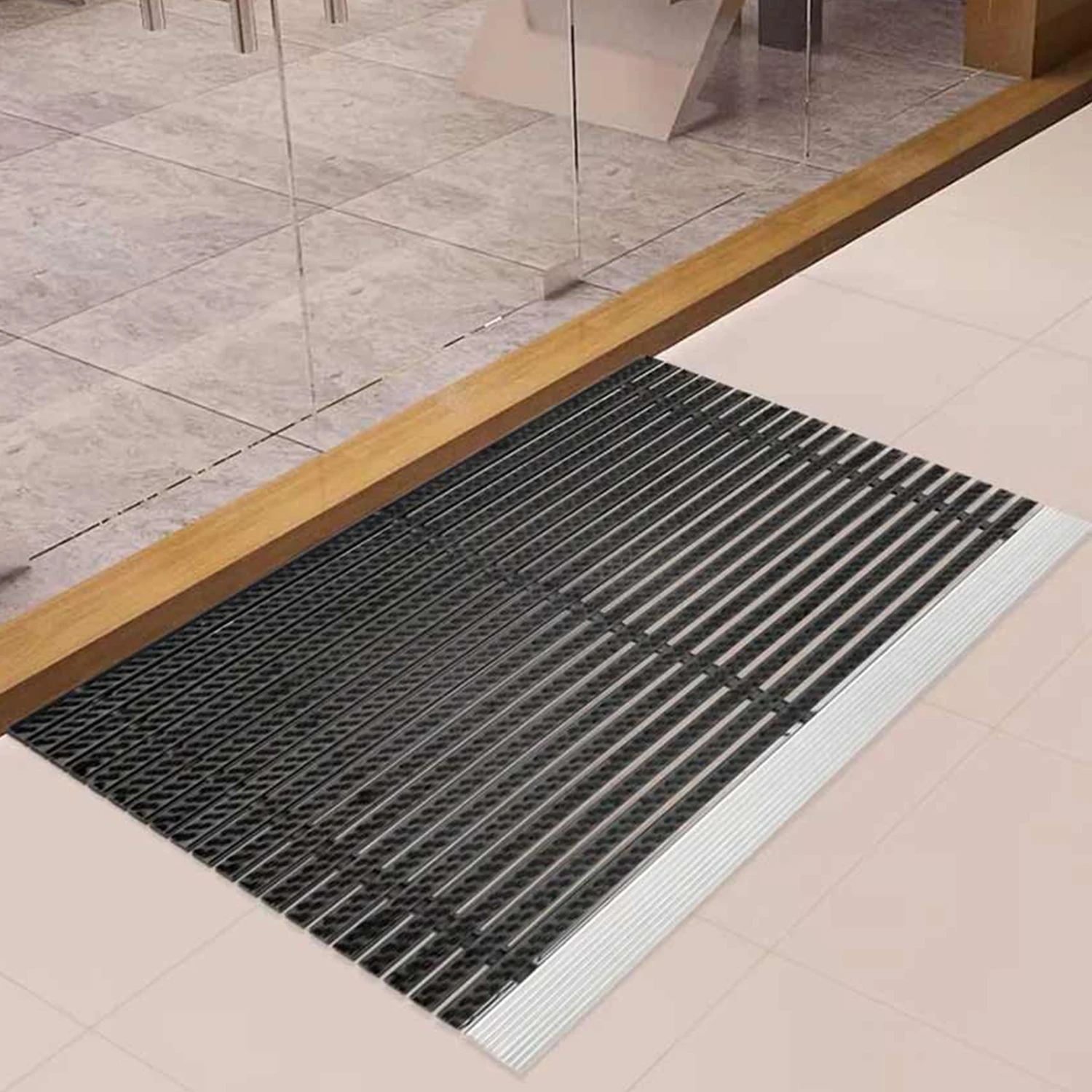 Heavy Duty Durable Aluminium Welcome Mat Dirt Trapper Waterproof Front Door Mat for Entryway Outside Patio Porch