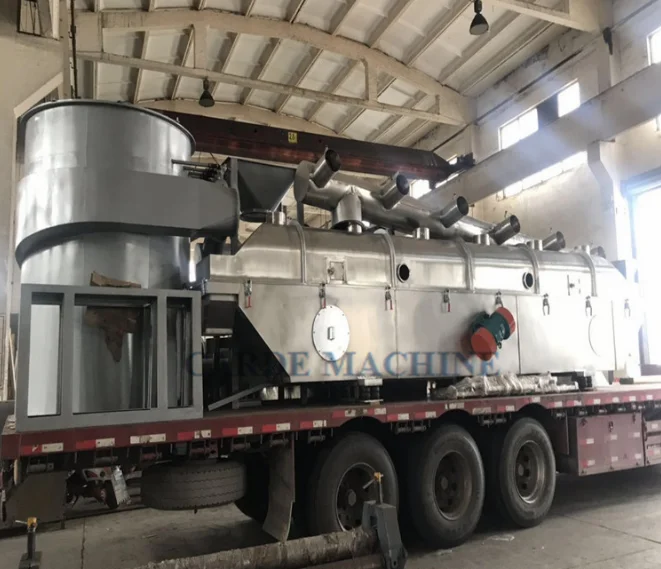 Mini continuous bread crumbs vibrating fluid bed dryer price desiccated coconut copra drying machine for tea leaf foodstuff