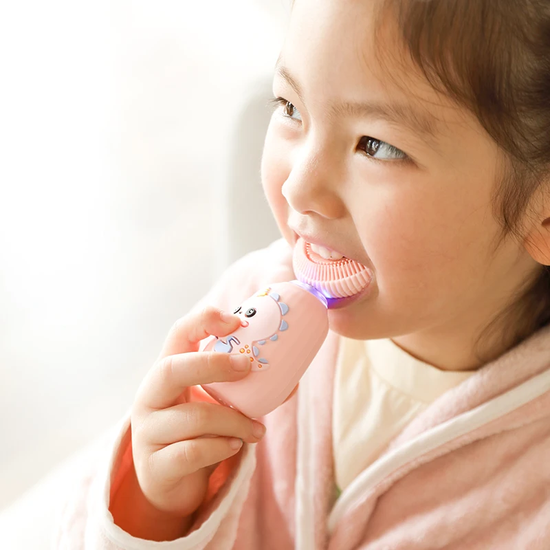 Заводская цена, портативная Персонализированная ультразвуковая зубная щетка 360 градусов, U-образная Детская электрическая зубная щетка