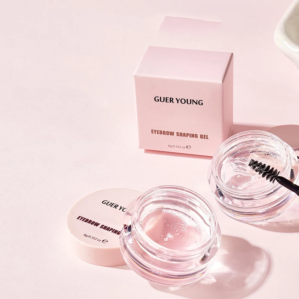 Natural vegan fixateur gel eyebrow waterproof strong hold eye brow styling wax gel applicator
