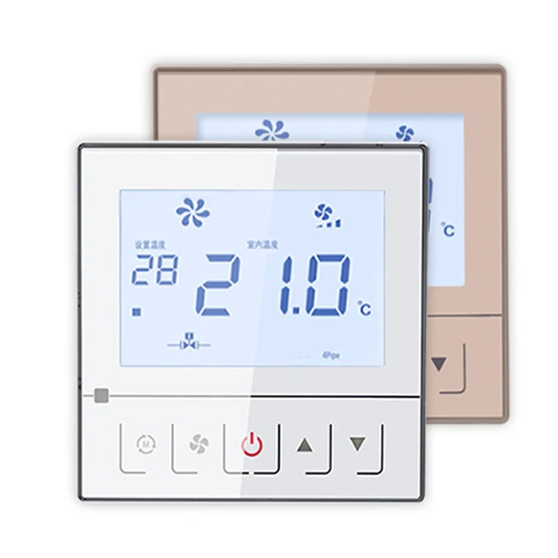 3 Speed Fan Control Function For 4-Pipe Cooling And Heating Central Air Conditioning Fan Coil Thermostat Modbus RS485 Thermostat