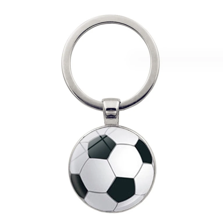 Custom Basketball Keychain Glass Ornaments Football Tennis Volleyball Billiards Golf Baseball Bowling Pendant