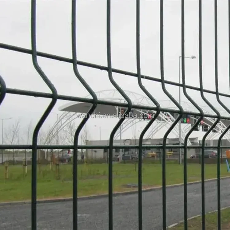 high security garden perimeter 3d curved iron wire mesh fence 3d square y post fence with barbed wire for airport