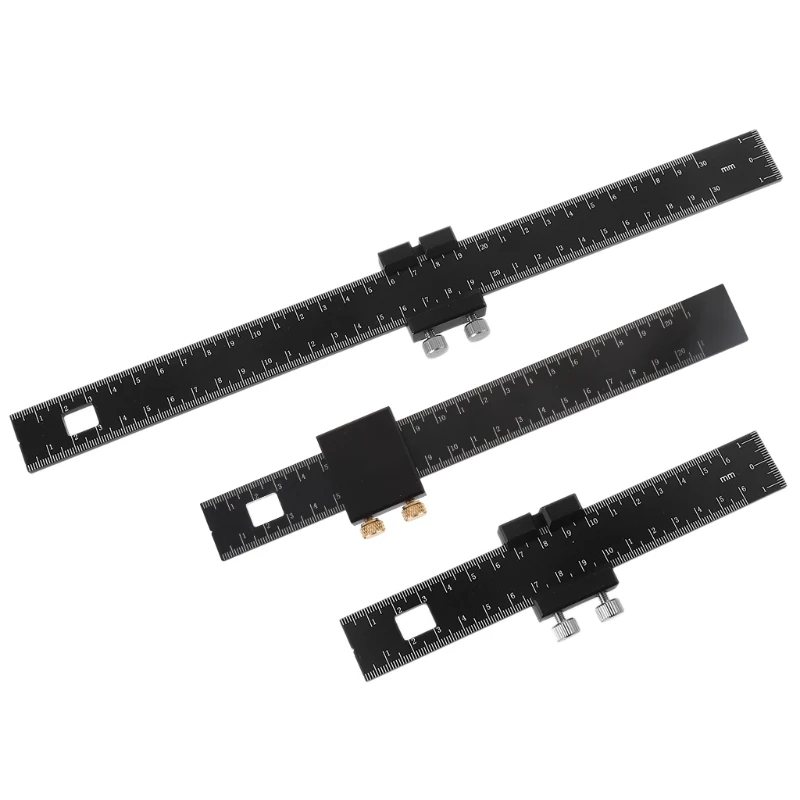 Woodworking Aluminum alloy Position Scribing Gauge Multifunctional T-Type Scriber Pocket Ruler