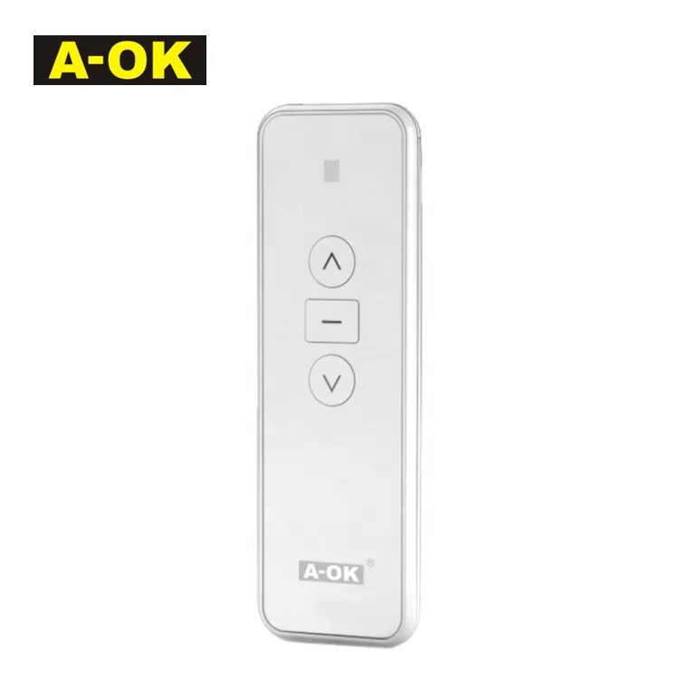 Motor Roller Blinds Drapery Curtain A-OK Automatic Motorized Curtain Motor Single Channels Hand Held Remote Control AC123-1