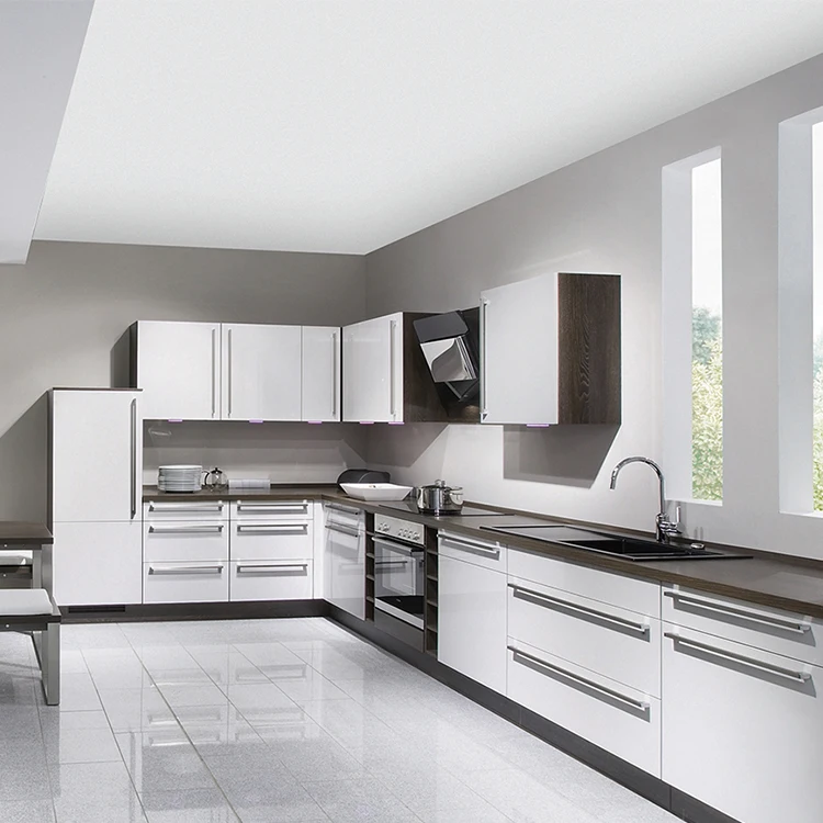 White Melamine Mfc Mdf Pantry Cupboard Kitchen Cabinet Set