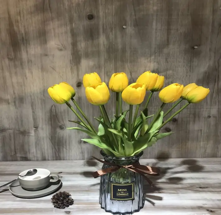 High quality  flower artificial PU tulip flower real touch latex flower