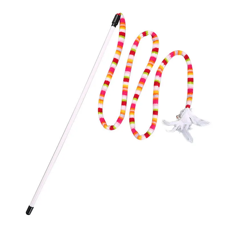 Funny Cat Toy Fishing Rod Kitten Cat Pet Toy Stick Teaser Streamer Interactive Cat Play Toy