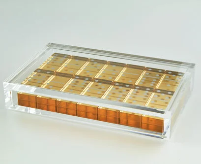 Acrylic Rummy Mahjong RUMMIKUB Tile Game Set Lucite Luxury Acrylic Bright Color Domino Set board games