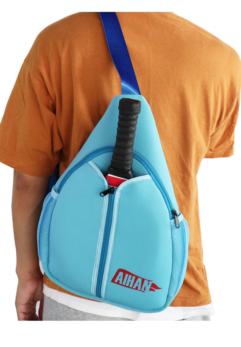 BSCI custom your logo Fashion Luxury PU Leather Racket Pickleball Sports Backpack  Padel Sling Bag