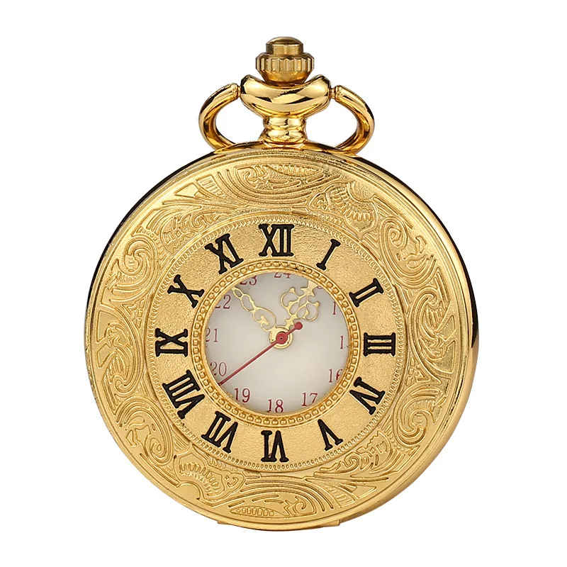 Vintage Charm Black Unisex Women Man Necklace Pendant Fashion Roman Number Steampunk Pocket Watch