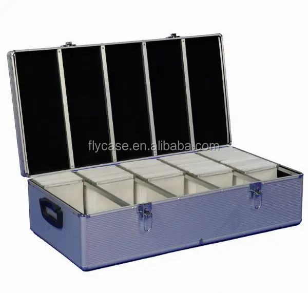 aluminum CD/DVD storage case with metal carry handle CD kit with PP leaves inside  CD case with locks