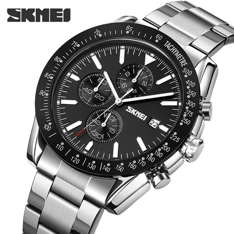 relogio masculino watch manufacture skmei 9253 new arrival custom three small dials water resistant wrist watches men