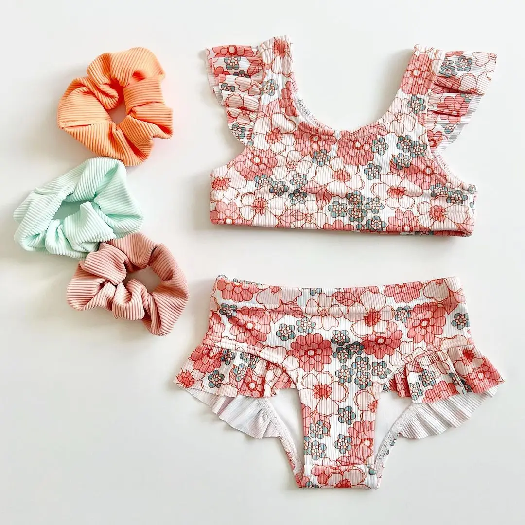 Hot Selling Custom Desigshirt Set Toddler Bikini Cute Rveste Bshortsar Two Piece Girls Swimweartraining Vestrvice Kid Support