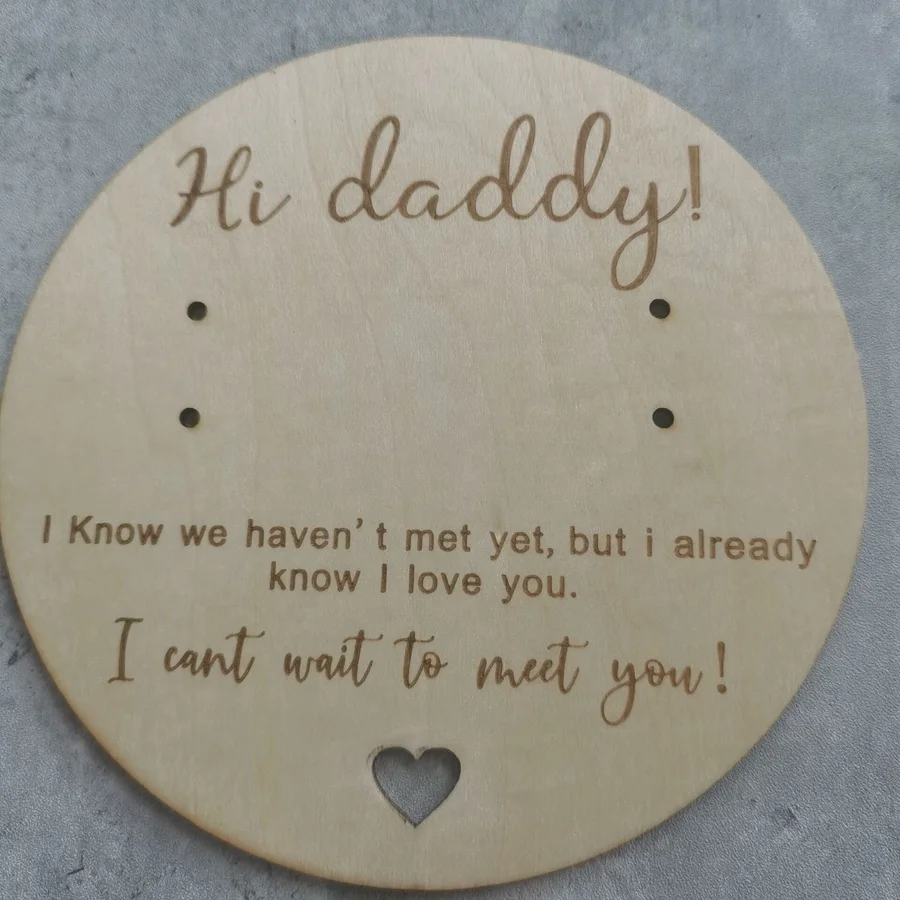 Surprise Pregnancy Announcement for Dad Hi Daddy Pregnancy Test Keepsake Wooden Sign for New Dad Surprise Gift