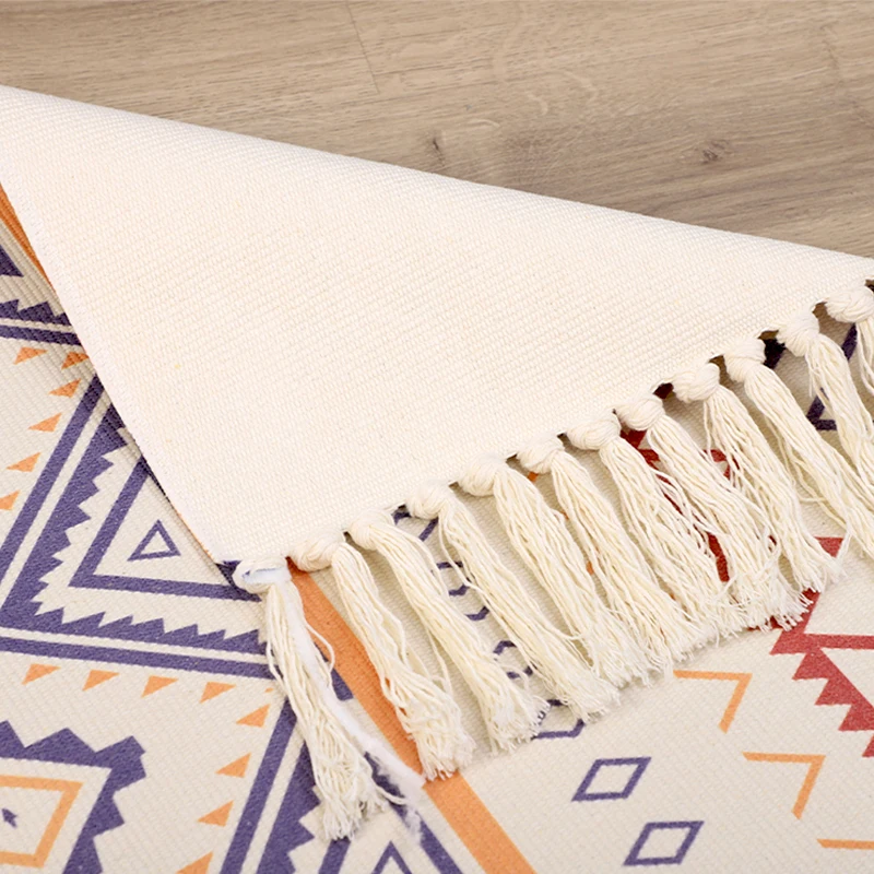 Carpet Flat Weave Bohemian Rug Suitable for Bedroom Bathroom Kitchen