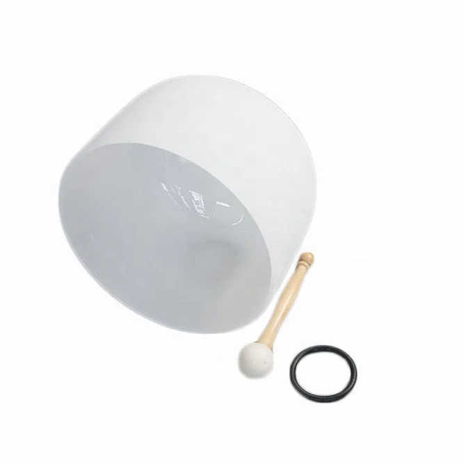 Ethereal Sound 11 Inch Frosted White Crystal Singing Bowls Handmade For Chakra Sound Therapy