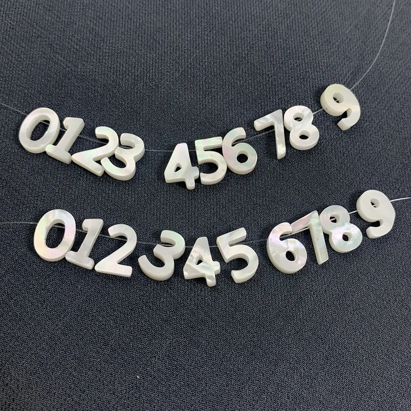 Wholesale Arabic numerals natural mother of pearl shell beads diy necklace bracelet jewelry accessory gemstone
