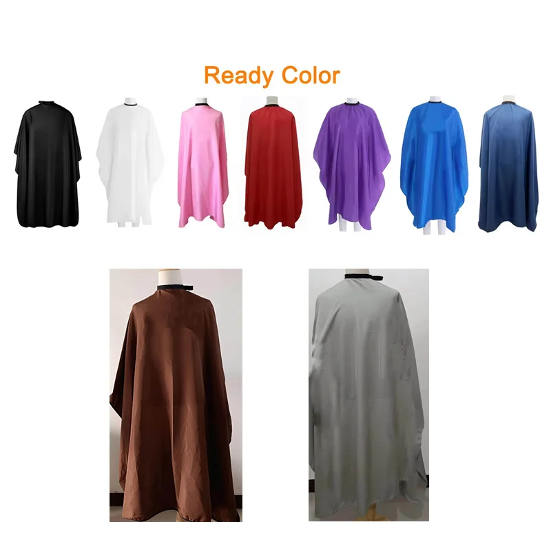 Wholesale polyester waterproof Custom logo gown black salon barber hairdresser apron cape