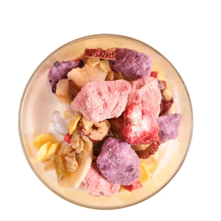 Freeze Dried Yogurt Baked Low Carb Healthy Nuts Dry Oatmeal Crispy Colorful Fruit Grain Meals Replacement Breakfast Cereal