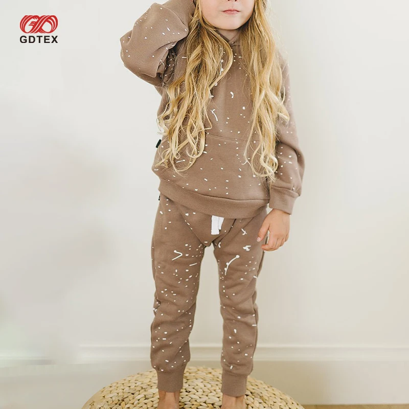GDTEX Custom Negotiable Price Paint Splatter Kids Clothing Sets Children Kids Joggers Set Sweatsuit Kid Boy Jogger set
