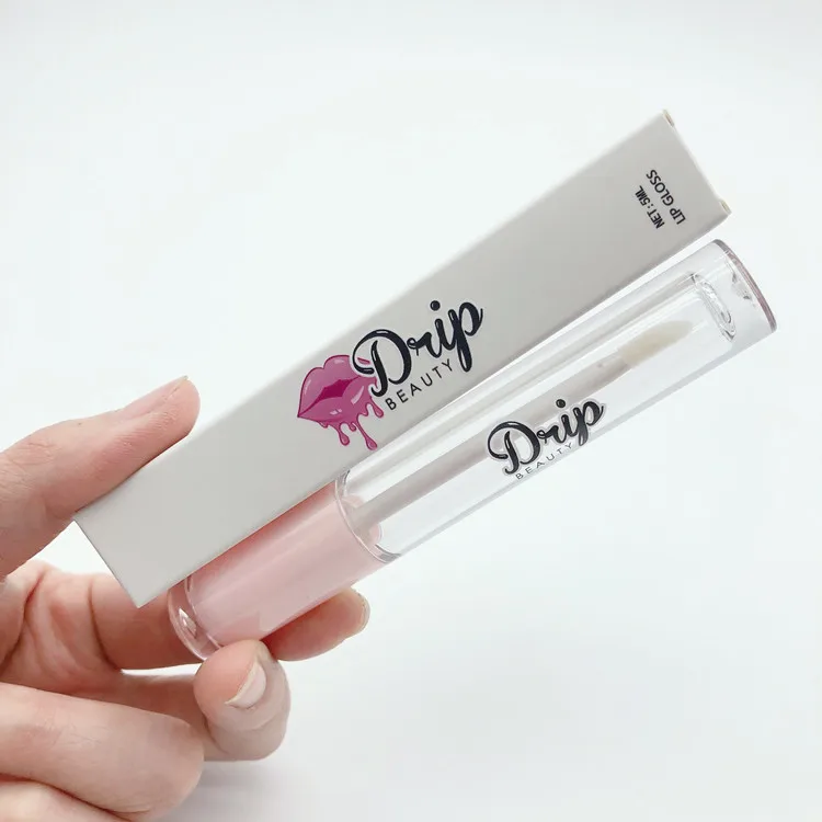 Hot seller 5 ml lip gloss tube container with wand purple lip gloss package