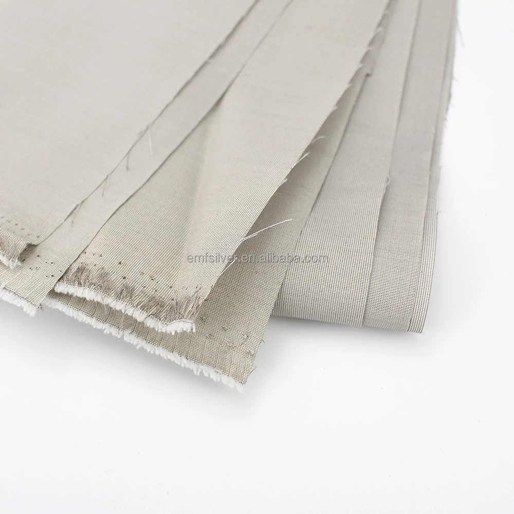 BLOCK EMF Anti Radiation Fabric EMI RFID EMF Protection Material Silver Fiber Conductive