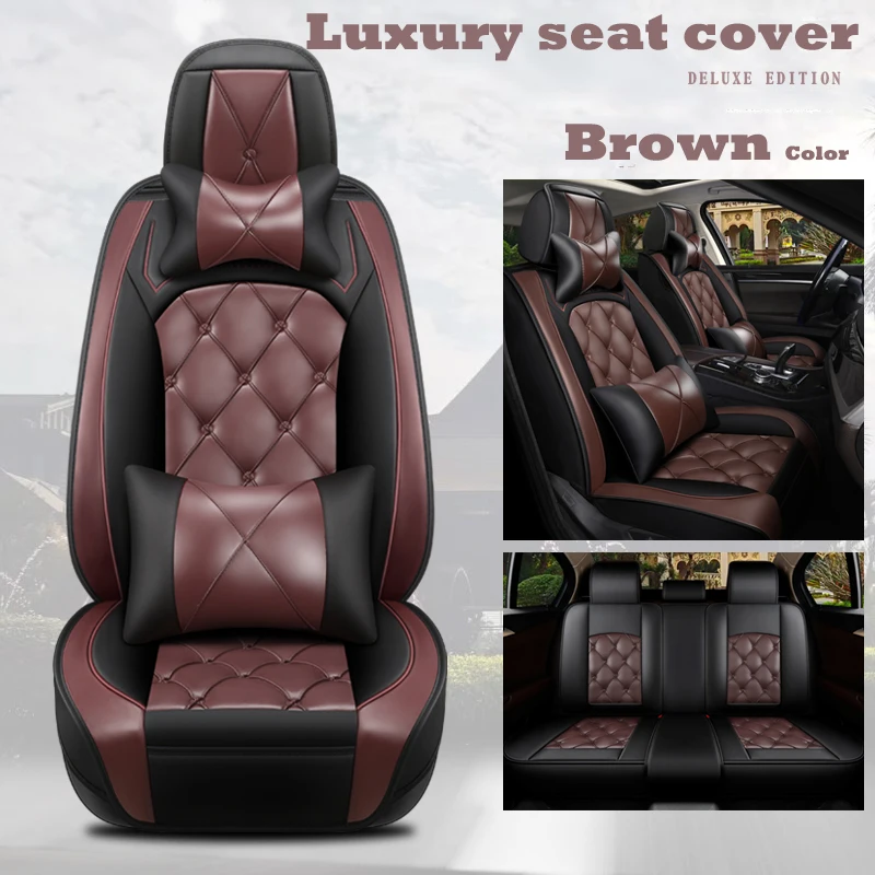 2020 New Design Luxury Seat Cover 7D Pu Leather Auto Car Seat Cushion Well Fit All 5 Seater Car Models