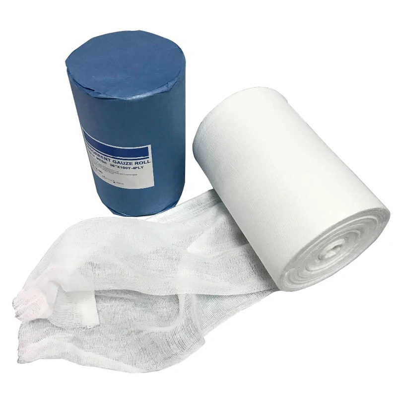 Low Price Medical supplies Surgical Absorbent 100% Cotton Roller Gauze Bandage Roll Size 100 Meters 800g 1.5kg 1000m