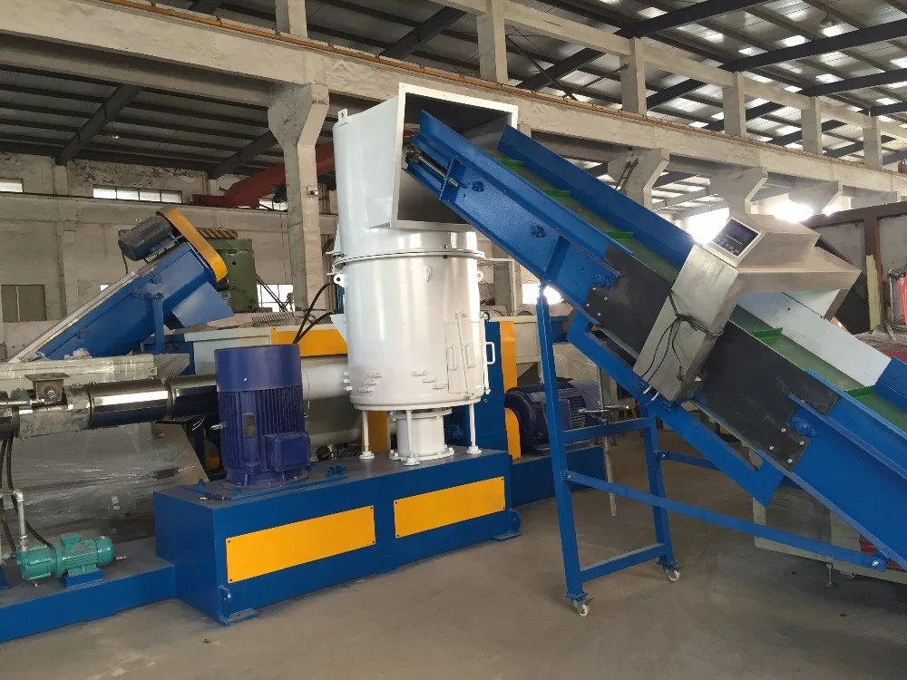 PP PE PS ABS film flakes material double stage plastic recycling granulating production line
