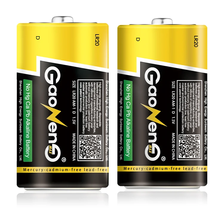 Amazon горячая Распродажа LR20 щелочная батарея D размер батареи UN-1