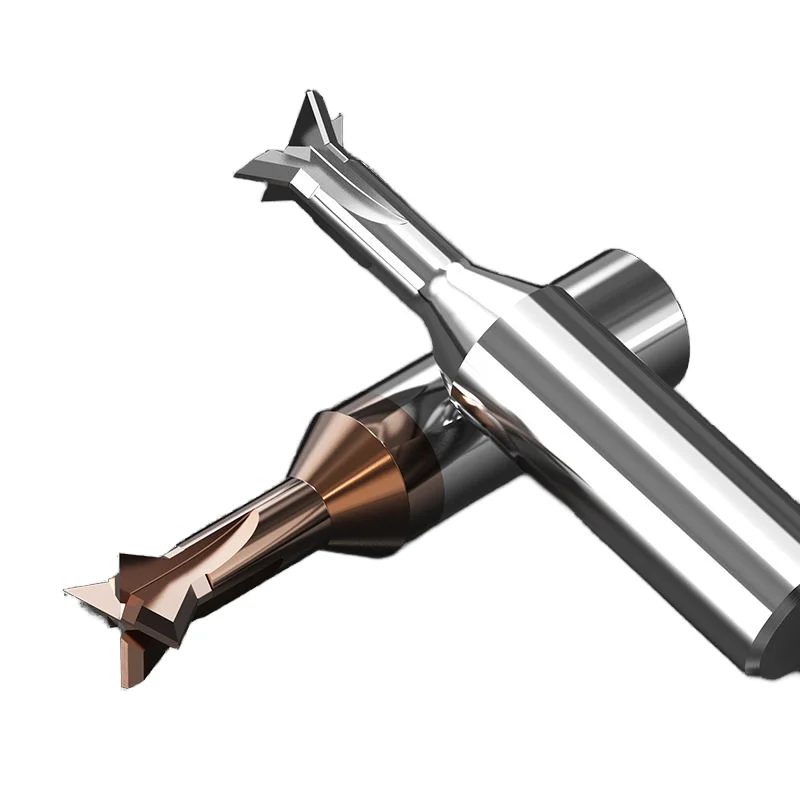 T track two flutes spiral flat milling cutter carbide cnc slotting cutter for aluminum stainless steel