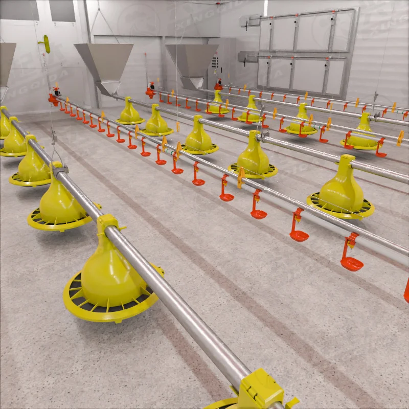 New model Automatic broiler Floor raising Equipment Automatic poultry feeding system Chicken Breeding Pan Feeder