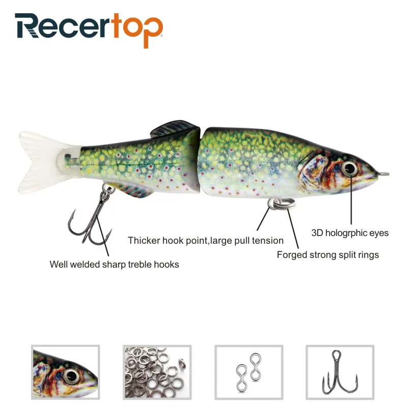2019 new style 180mm 64g trout glide jointed swim bait custom fishing lure