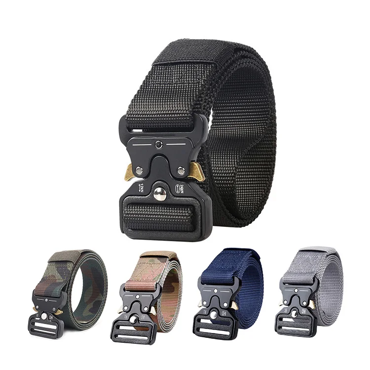 Камуфляжный высокопрочный полиэфирный ремень mil-spec, тактический пояс с металлической пряжкой