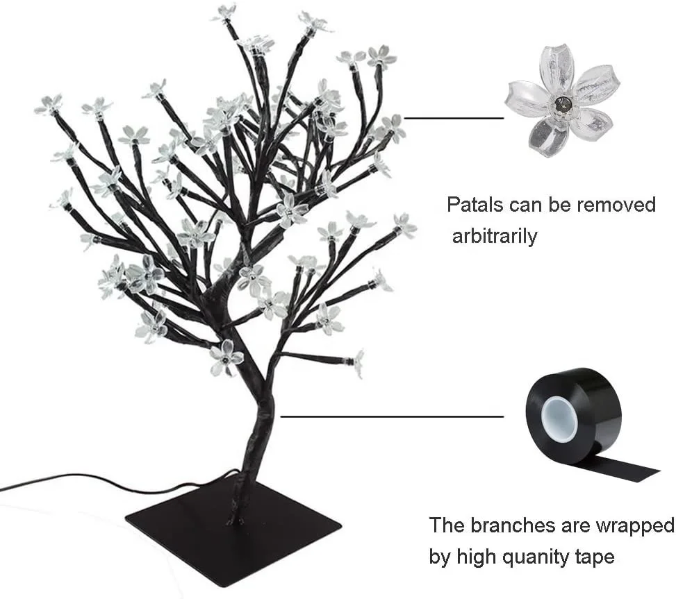 LED Cherry Blossom Bonsai Style Tree Lamp 45cm with 72 LED Warm White led tree branch light Fairy Lights