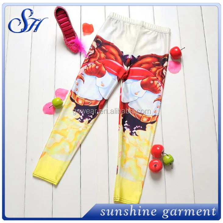 Wholesale Custom Girls Pants Children Print Cotton Leggings Kids Clothes Pants Print Skinny Leggings