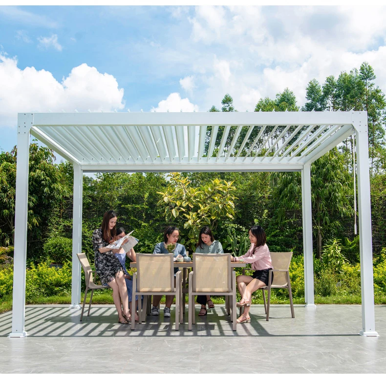 CHINA Custom Aluminium Pergola System With Sliding Canopy