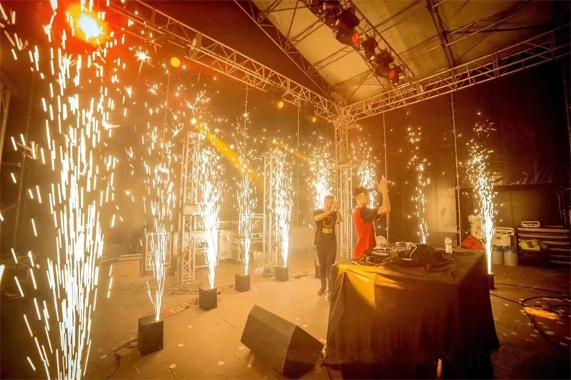 1300W Two nozzles do spray SPIN spark machine  remote DMX rotating cold spark machine for big show/stage