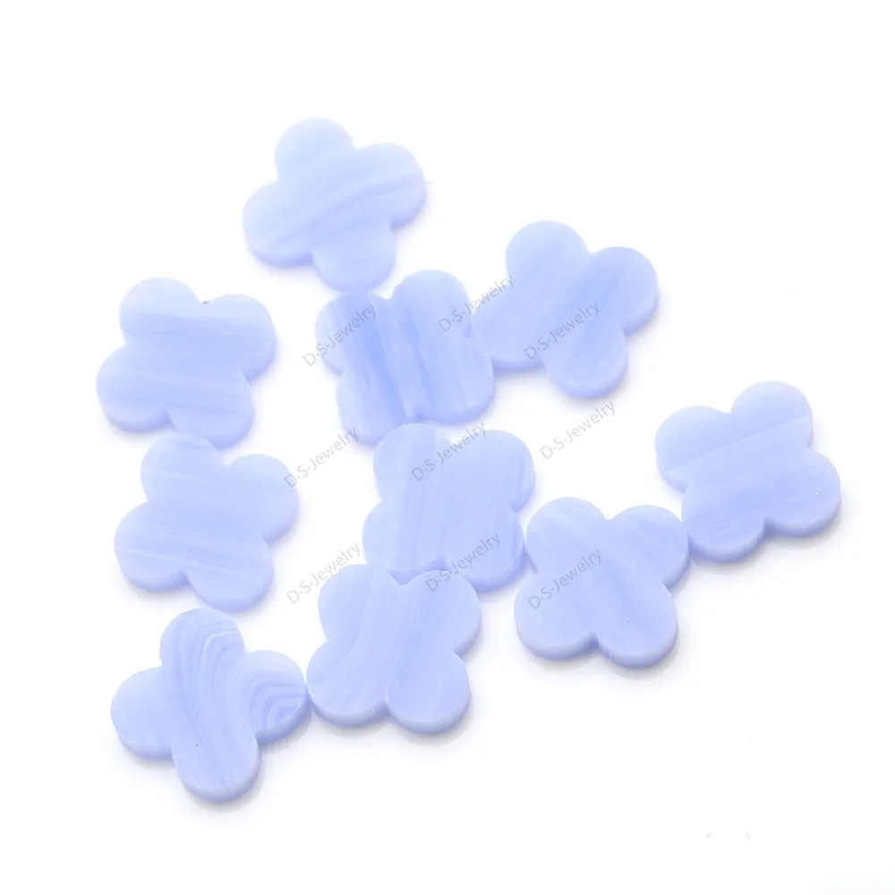 four leaf clover style loose stone Synthetic purple agate four leaf gemstone for jewelry making