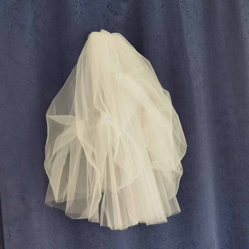 Two-Layer Tulle Pearl Wedding Bridal Veils
