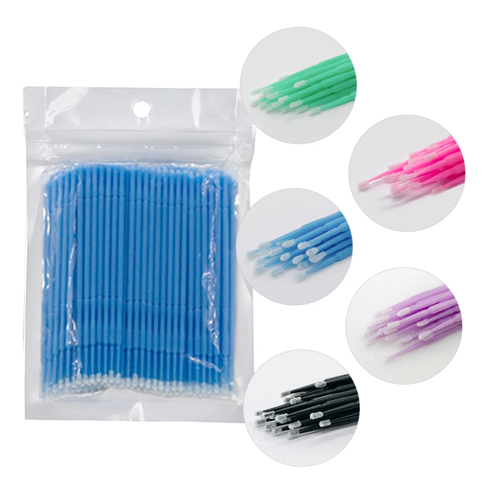 Cleaning Lash Tip Extension Mascara Eyelash Micro Brush colorful microbrush disposable micro applicator dental applicator