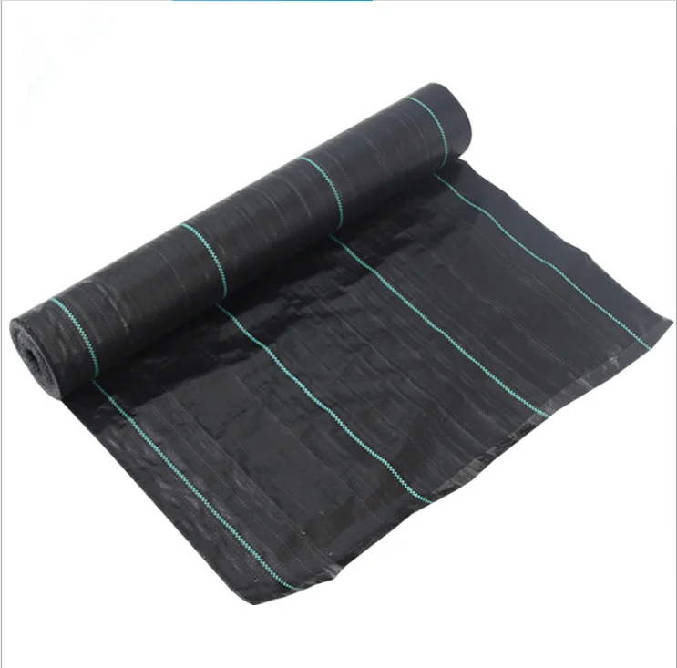 
Polypropylene Woven Weed Barrier Cloth, Black Garden Ground Covering Woven Fabric, Agricultural Plant Anti Root Weed Mat With 